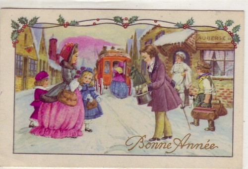 Cpa bonne annee auberge - annee, femme