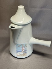 CHOCOLATIERE PORCELAINE P.F. Limoges DÉCOR BELLE EPOQUE 1900 -1920 FEMME GALANTE