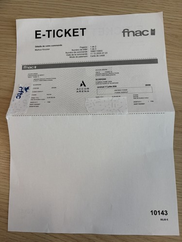 Billet ticket concert - billet,