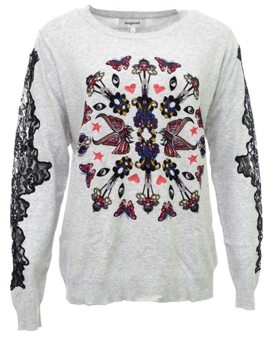 Desigual pull femme gris jers - pull,