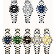 Montre-bracelet de luxe pour femme lumineuse étanche en acier inoxydable