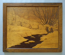 Tableau en bois pyrogravé à