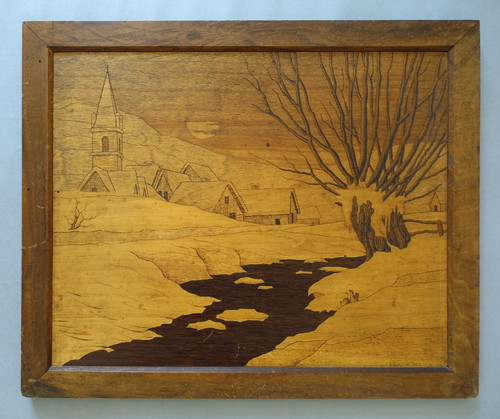 Tableau bois pyrogravé à - tableau,