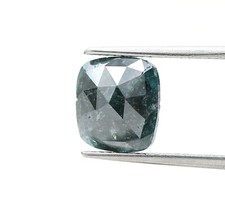 Big Déguisement Naturel Diamant 3.02TCW Grisâtre Bleu Brillant Ovale Rose Cut De