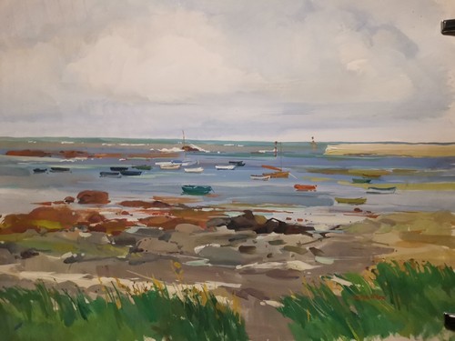 Aquarelle marine bateaux - aquarelle, en