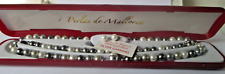 Magnifique parure Perles de Majorque collier bracelet boucles d'oreilles bijoux