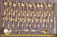 Ménagère métal argenté " POP " poinçon F.F ( FRIONNET ) 38 pièces filets contour