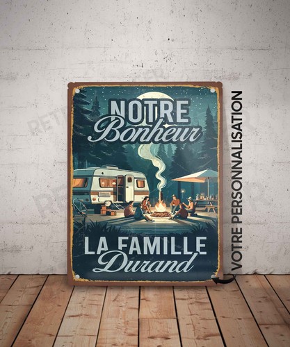 Plaque métal vintage - , camping