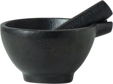 Mortier avec pilon en fonte Noir 17403