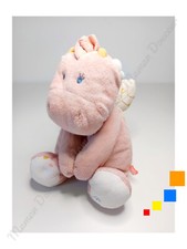 Peluche/Doudou Lina Et Joy Dragon Rose Bleu Jaune Ailes Dorées Or 25cm - Noukies