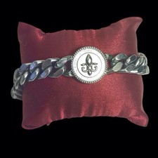 Important Bracelet GUESS Gourmette Médaillon Fleur De Lys « Los Angeles »