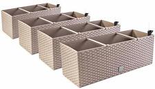 4 x boîte de balcon jardinière aspect rotin pot de plantation pot de fleurs m...