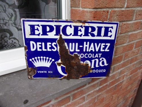 Rare plaque émaillée drapeau - rare,