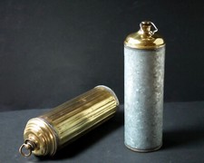 Outils anciens domestiques, 2 bouillottes en cuivre laiton zinc . Maison déco