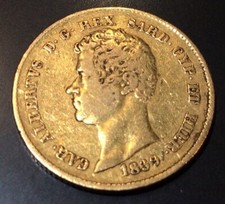 20 LIRE CHARLES ALBERT 1839 P - ITALIE : ROYAUME DE SARDAIGNE - OR