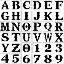 Lot de 36 pochoirs de lettres