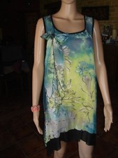 ROBE FEMME FILLE 100% NEUVE FORMUL TAILLE 42 NOIR VERT BLEU 100% POLYESTER