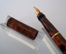 RARE STYLO PLUME DE COLLECTION 1912 BAYARD SAFETY BABY 10.3CM BAGUES EN OR J397