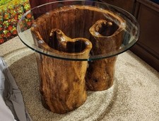 Coffee table live edge rams - table:,