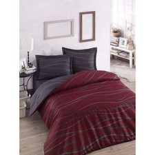 Parure de lit - 1 housse de couette 220x240cm + 2 taies d'oreiller 60x60cm ROUGE