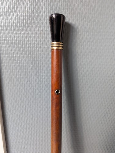 Canne pommeau corne - , brune