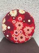 Ancien petit coussin rond / Tissu et mousse / Ameublement / Vintage
