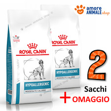 2 SACS - Royal Canin Chien VD HYPOALLERGENIQUE MODERE CALORIE → 14 kg + CADEAU