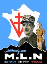 affiche poster  de gaulle MLN