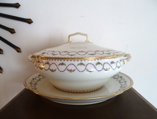 Soupiere plat porcelaine - plat,