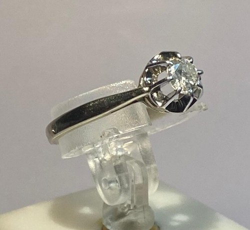 Bague solitaire platine et - bague, en