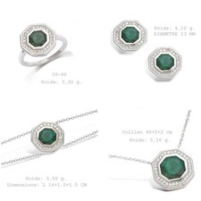 Parure 4PC Rhodié Héxagonale