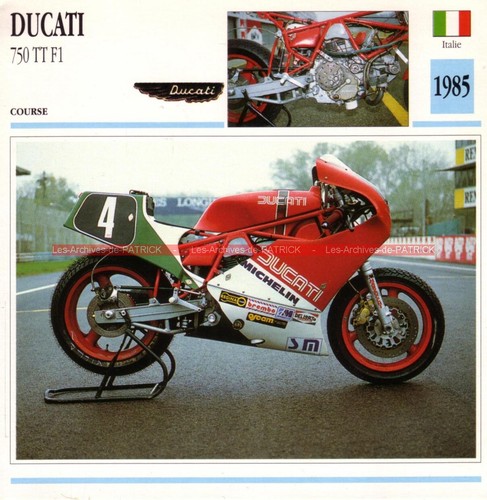 Ducati 750 1985 fiche - ducati, f1