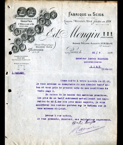 Paris usine scies - (xi°),