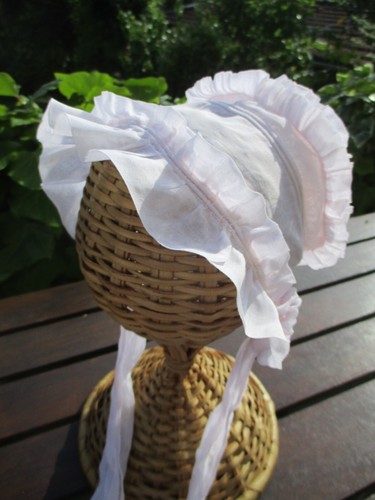 Chapeau organdi blanc rosé - organdi,
