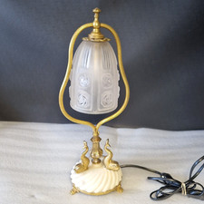 🔅 lampe bureau, chevet en bronze, laiton décor de dauphins