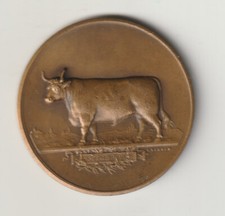 Médaille Société d'AGRICULTURE de l'INDRE fondée en 1801-ÉSPÉCE BOVINE- 1928