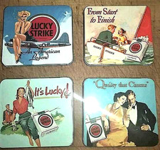 LUCKY STRIKE superbe lot de Boîtes cigarettes tôle Pin up Pêche Hollywood BOAT