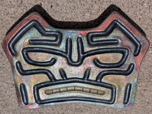 Raku ceramic totem face - ceramic,