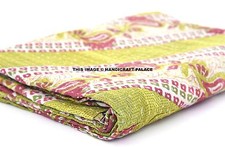 Couverture De Lit Vintage Kantha Quilt Réversible Indien Patchwork Gudari
