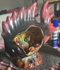 lampe poisson céramique Cerdazur Monacq multicolore en état de marche