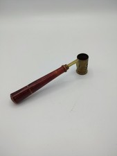 Ancienne dosette à poudre, Plomb, Laiton et Bois