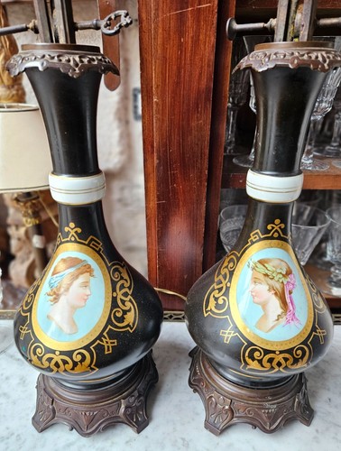 Paire lampes anciennes - paire, de