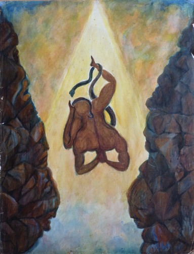 Chute des titans - titans, aquarelle