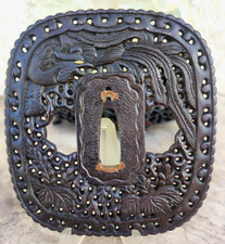 tsuba Katana Japon Antique Edo Sukashi École Namban 16 Ème 