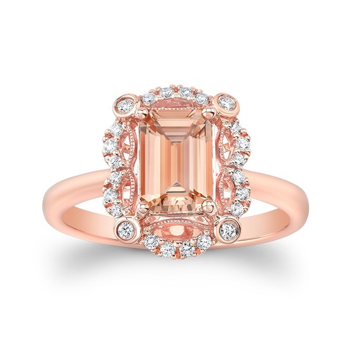 14k rose morganite anneau - rose,