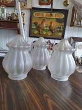 3 Obus Globes De Lampes En Verre G5