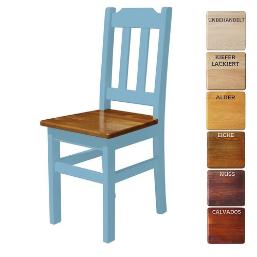 Chaise bois bleu - en,