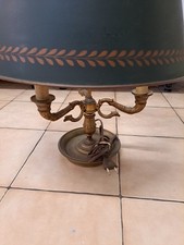 Grde Lampe Bouillotte bronze style Empire Col de cygne abat-jour en tôle 3 bras