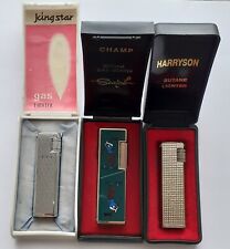Lot de 3 Briquets à Gaz Vintage Harryson Champ King Star Gas Lighter