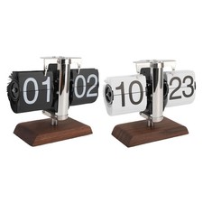 Flip Desk Clock Vintage Large Number 24 Hours Auto Flip Down Mechanical Clock